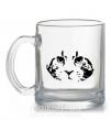 Чашка скляна Cat portrait Прозорий фото