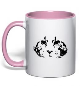 Чашка с цветной ручкой Cat portrait