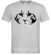 Чоловіча футболка Cat portrait Сірий фото