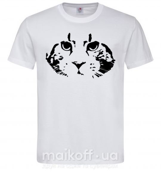 Мужская футболка Cat portrait Белый фото