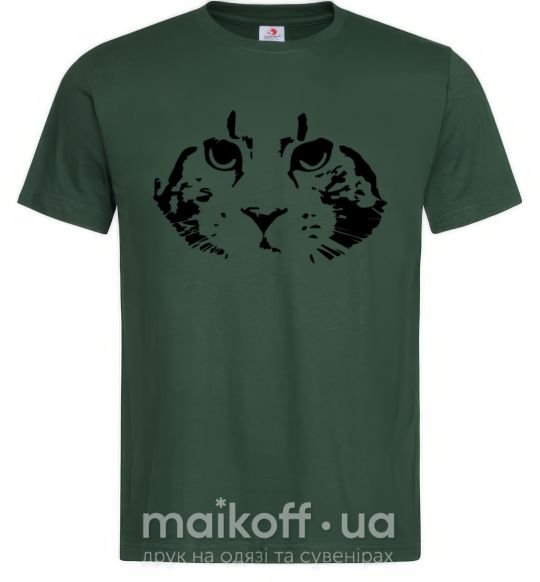 Мужская футболка Cat portrait Темно-зеленый фото