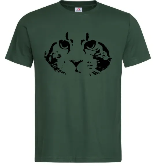 Мужская футболка Cat portrait Темно-зеленый фото