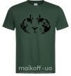 Мужская футболка Cat portrait Темно-зеленый фото