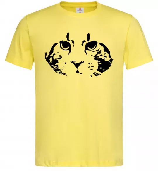 Мужская футболка Cat portrait Лимонный фото