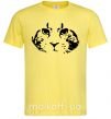 Мужская футболка Cat portrait Лимонный фото