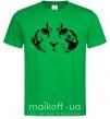 Чоловіча футболка Cat portrait Зелений фото