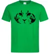 Мужская футболка Cat portrait Зеленый фото