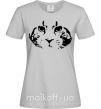 Жіноча футболка Cat portrait Сірий фото