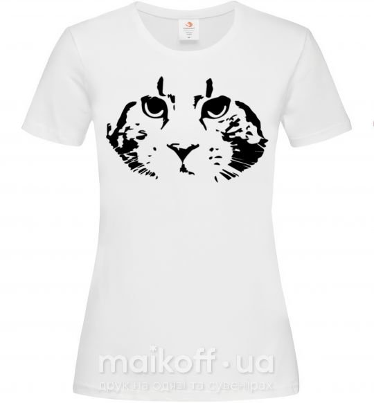 Женская футболка Cat portrait Белый фото