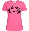 Женская футболка Cat portrait Ярко-розовый фото