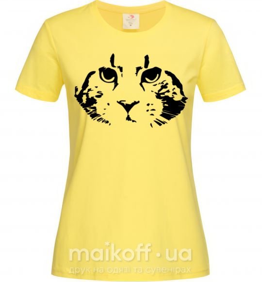 Женская футболка Cat portrait Лимонный фото