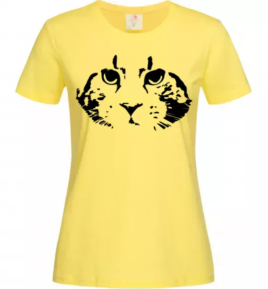 Женская футболка Cat portrait Лимонный фото