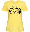 Жіноча футболка Cat portrait Лимонний фото