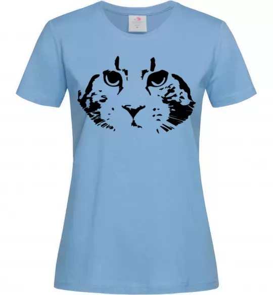 Женская футболка Cat portrait Голубой фото