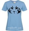 Женская футболка Cat portrait Голубой фото