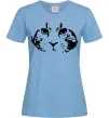 Женская футболка Cat portrait Голубой фото