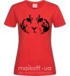 Женская футболка Cat portrait Красный фото
