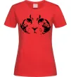 Женская футболка Cat portrait Красный фото