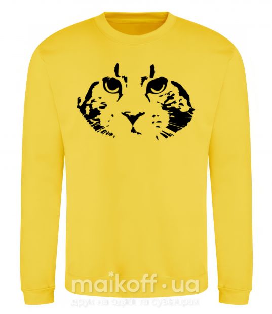 Світшот Cat portrait Сонячно жовтий фото