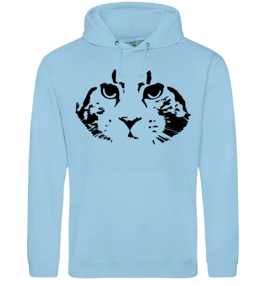 Чоловіча толстовка (худі) Cat portrait Блакитний фото