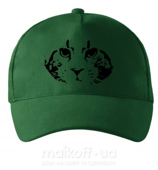 Кепка Cat portrait Темно-зеленый фото