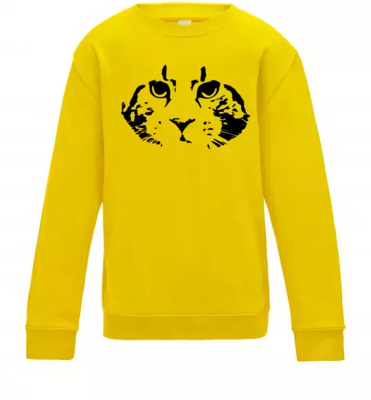 Детский Свитшот Cat portrait Солнечно желтый фото