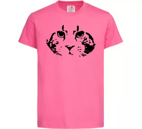 Детская футболка Cat portrait Ярко-розовый фото