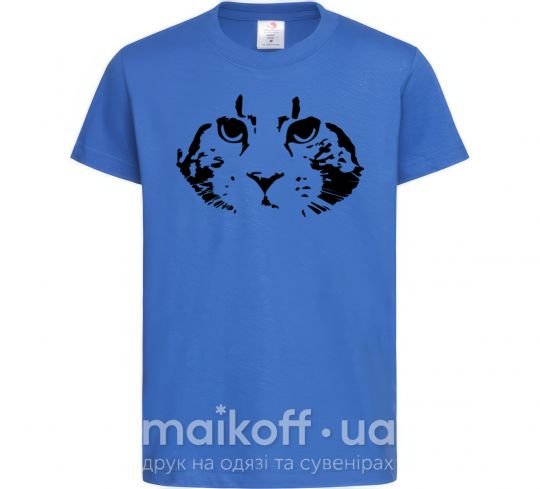 Дитяча футболка Cat portrait Яскраво-синій фото