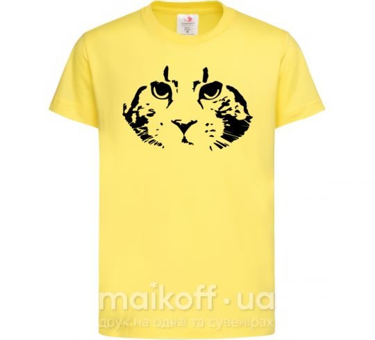 Дитяча футболка Cat portrait Лимонний фото