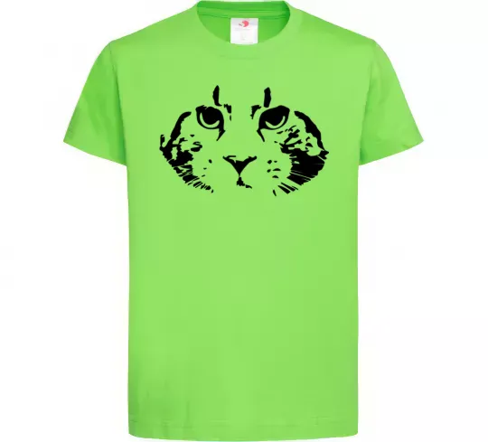 Детская футболка Cat portrait Лаймовый фото
