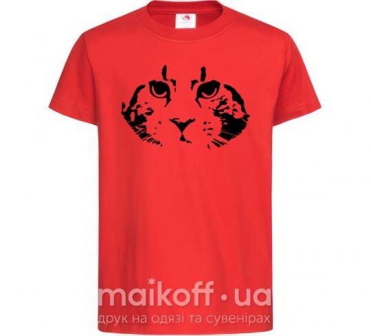Детская футболка Cat portrait Красный фото