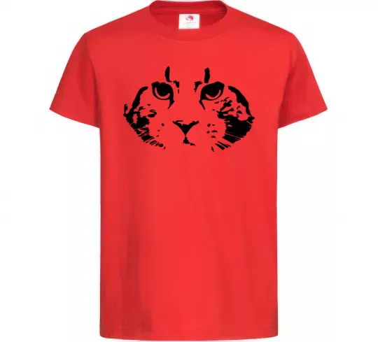 Детская футболка Cat portrait Красный фото