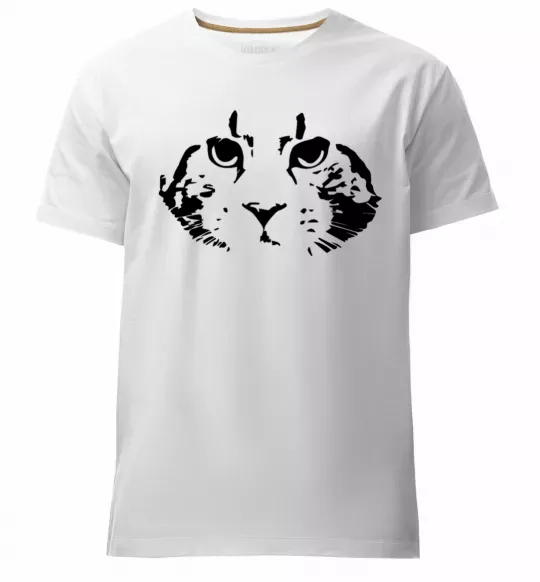 Чоловіча преміум футболка Cat portrait Білий фото