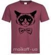 Чоловіча футболка Grumpy cat with the bow Бордовий фото