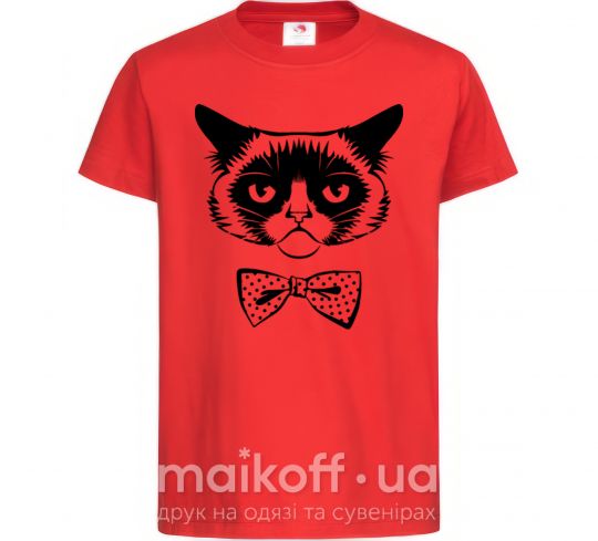 Дитяча футболка Grumpy cat with the bow Червоний фото