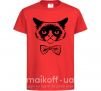 Детская футболка Grumpy cat with the bow Красный фото