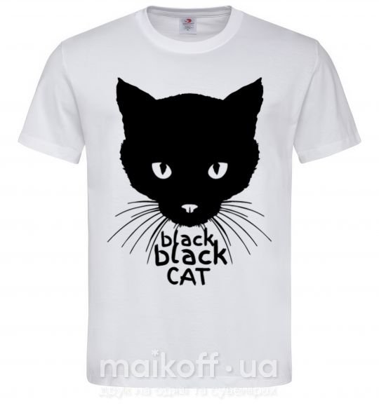 Чоловіча футболка Black black cat Білий фото