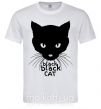 Мужская футболка Black black cat Белый фото