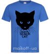 Мужская футболка Black black cat Ярко-синий фото