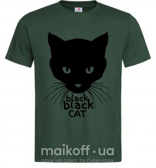 Чоловіча футболка Black black cat Темно-зелений фото