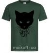 Мужская футболка Black black cat Темно-зеленый фото