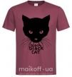 Чоловіча футболка Black black cat Бордовий фото
