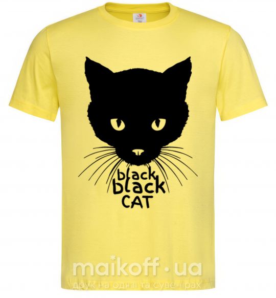 Чоловіча футболка Black black cat Лимонний фото