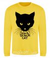 Світшот Black black cat Сонячно жовтий фото