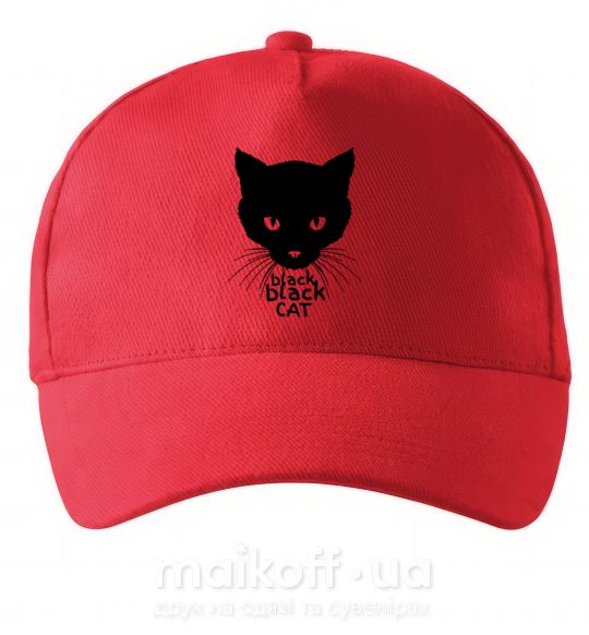Кепка Black black cat Красный фото