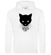 Мужская толстовка (худи) Black black cat Белый фото