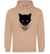 Мужская толстовка (худи) Black black cat Песочный фото