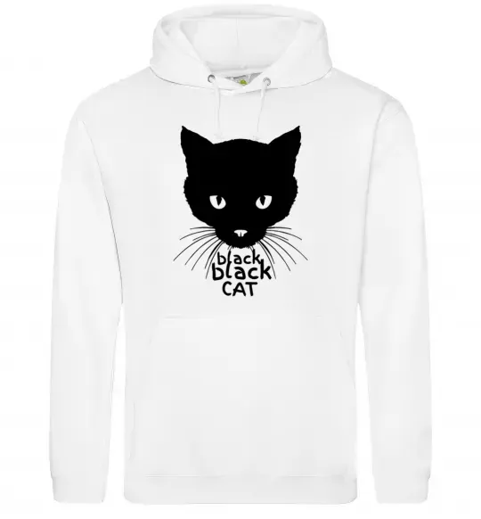 Жіноча толстовка (худі) Black black cat Білий фото