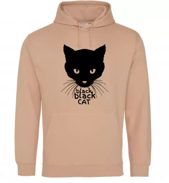 Жіноча толстовка (худі) Black black cat Пісочний фото