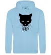 Жіноча толстовка (худі) Black black cat Блакитний фото